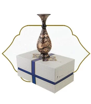 گلدان صنایع دستی مس در جعبه هاردباکس زیبا مناسب هدیه تبلیغاتی و سازمانی